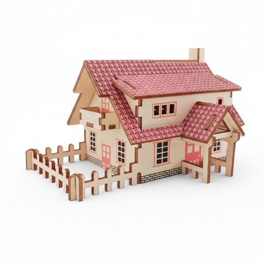 LittleRanchHouse – 3D Houten Bouwpuzzel Boerderijhuis