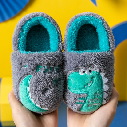 DinoHops – Pluche Kinderpantoffels met Vrolijke Dinofiguren