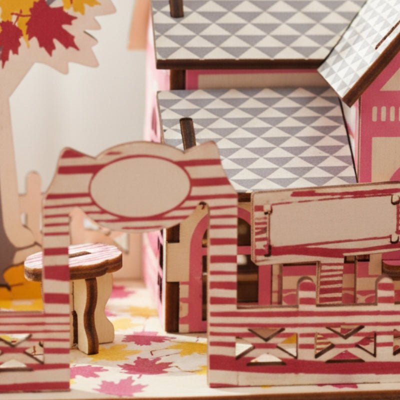 AutumnCottage – 3D Houten Bouwpuzzel Herfsthuis