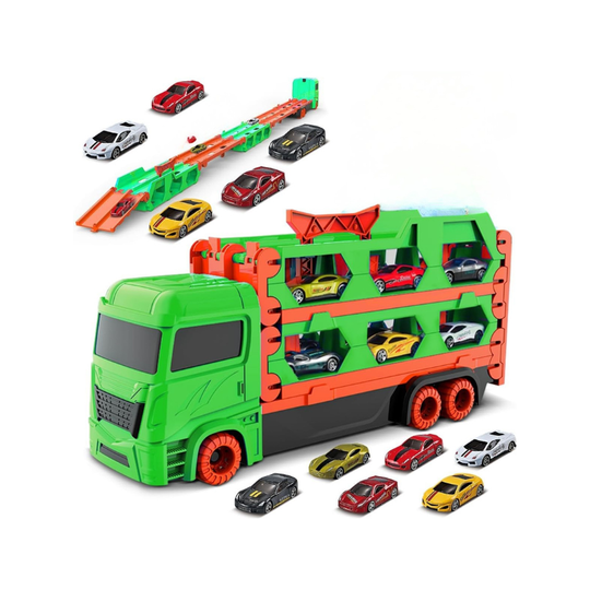 SpeedTruck™ - 2-in-1 Racewagen Transport Speelgoed voor Kinderen