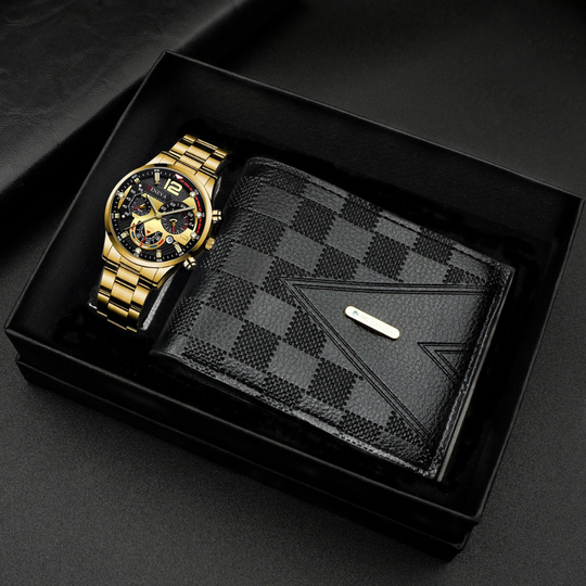 GentlemanBox – Heren Horloge en Portemonnee Cadeauset