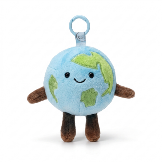 EarthCharm – Wereldbol Knuffel Sleutelhanger