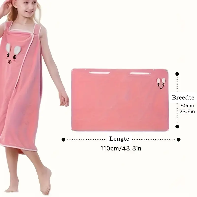 MinnieWrap™ – Kinderbadhanddoek Jurk met Minnie Oortjes