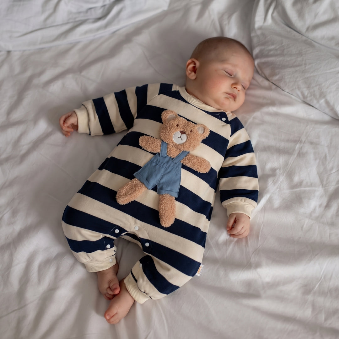 CozyBear – Gestreepte Teddybeer Romper