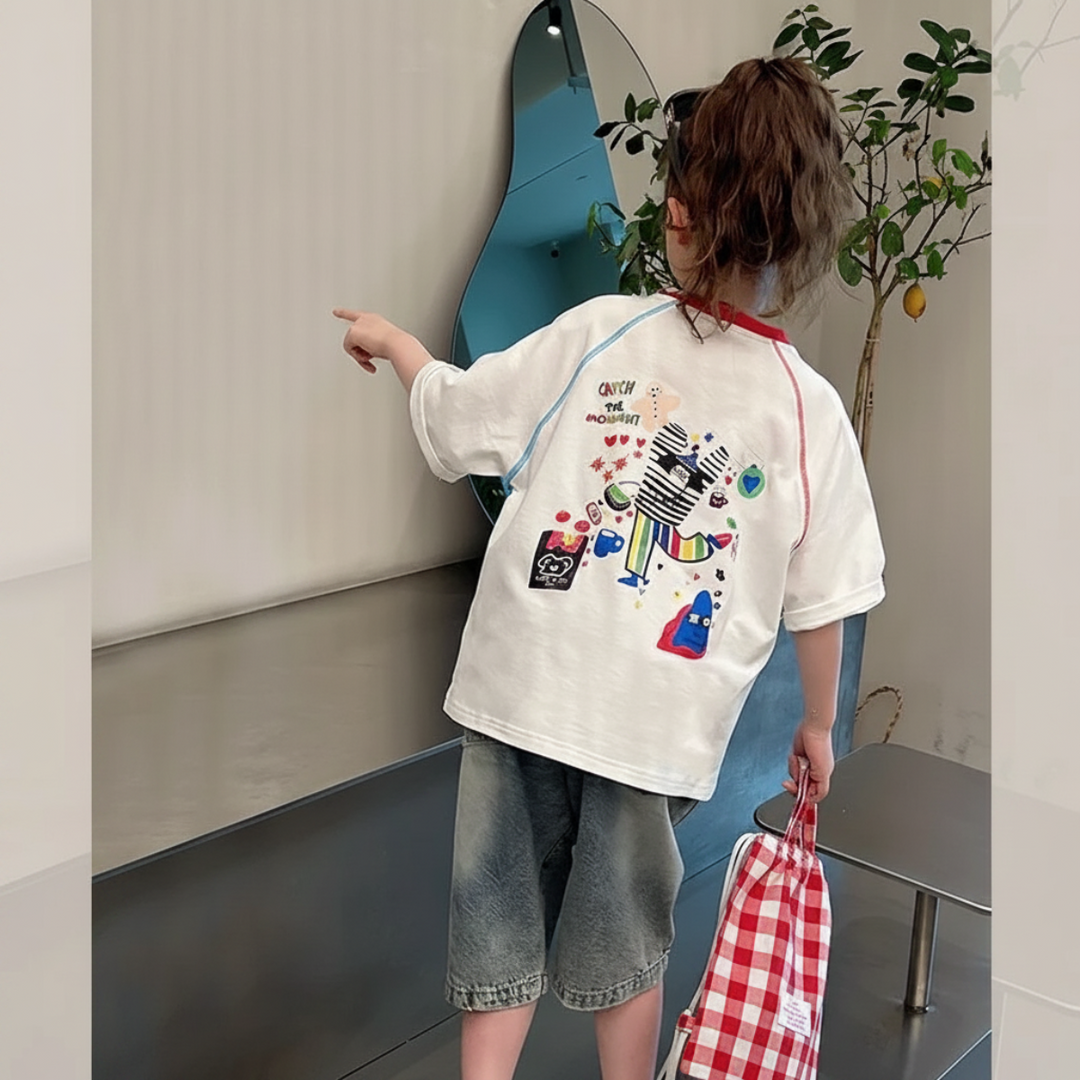 Doodle kinder T-shirt vooraanzicht - Milo & Moon