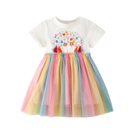Elisa – Regenboog Tulle Jurk