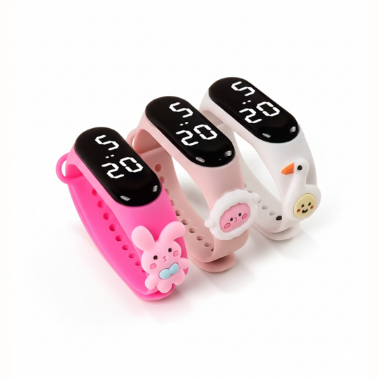 CuteTime™ – LED Digitaal Kinderhorloge – Cartoon Siliconen Band