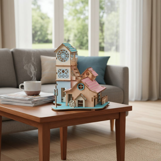 RiverSideVilla – 3D Houten Bouwpuzzel Rivierhuis