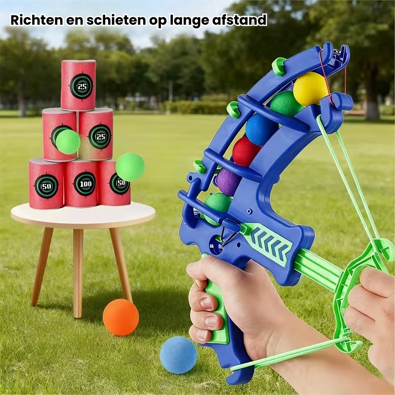 ArrowFun™ – 12-delige Interactieve Boogschietset met Targets & Gekleurde Ballen