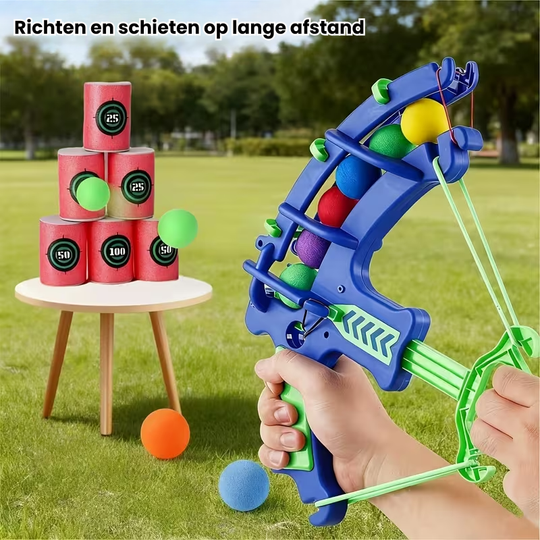 ArrowFun™ – 12-delige Interactieve Boogschietset met Targets & Gekleurde Ballen