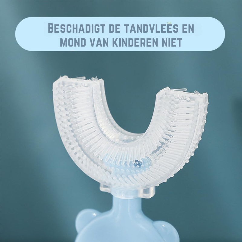 BearSmile™ – 3-pack U-vormige Kindertandenborstels voor 2-6 Jaar, BPA-vrije Siliconen, 360° Reiniging