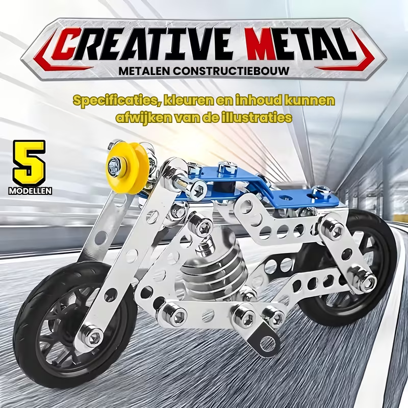 MotoForge™ – 5-in-1 Metalen Wisselbare Motor Bouwset voor Kinderen
