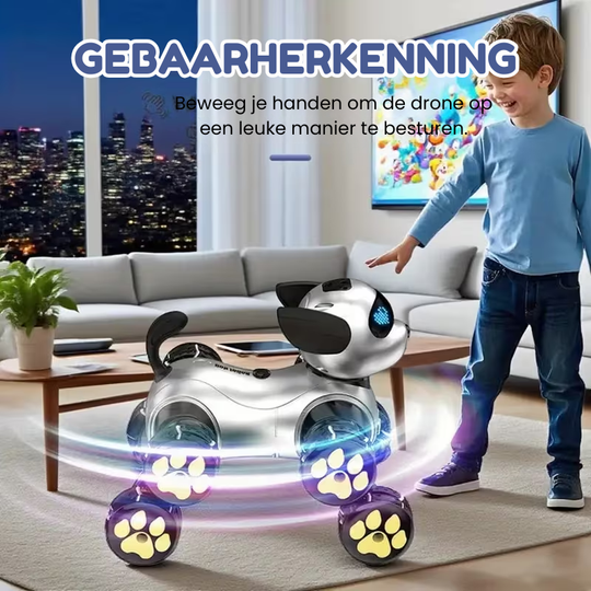 RoboPup™ – 8-Wiel RC Stunt Robot Hond – Gesture Control, Muziek & Licht