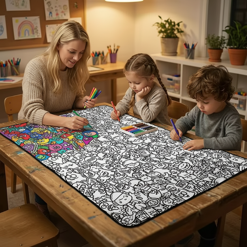 DoodleMat grote kleurdeken voor kinderen - Milo & Moon