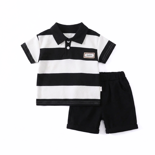 ClassicStride – Jongens Gestreepte Poloset met Short