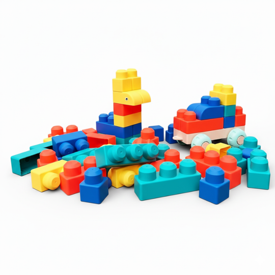 RubbaBuild™ – Grote Zachte Bouwblokken voor Baby’s