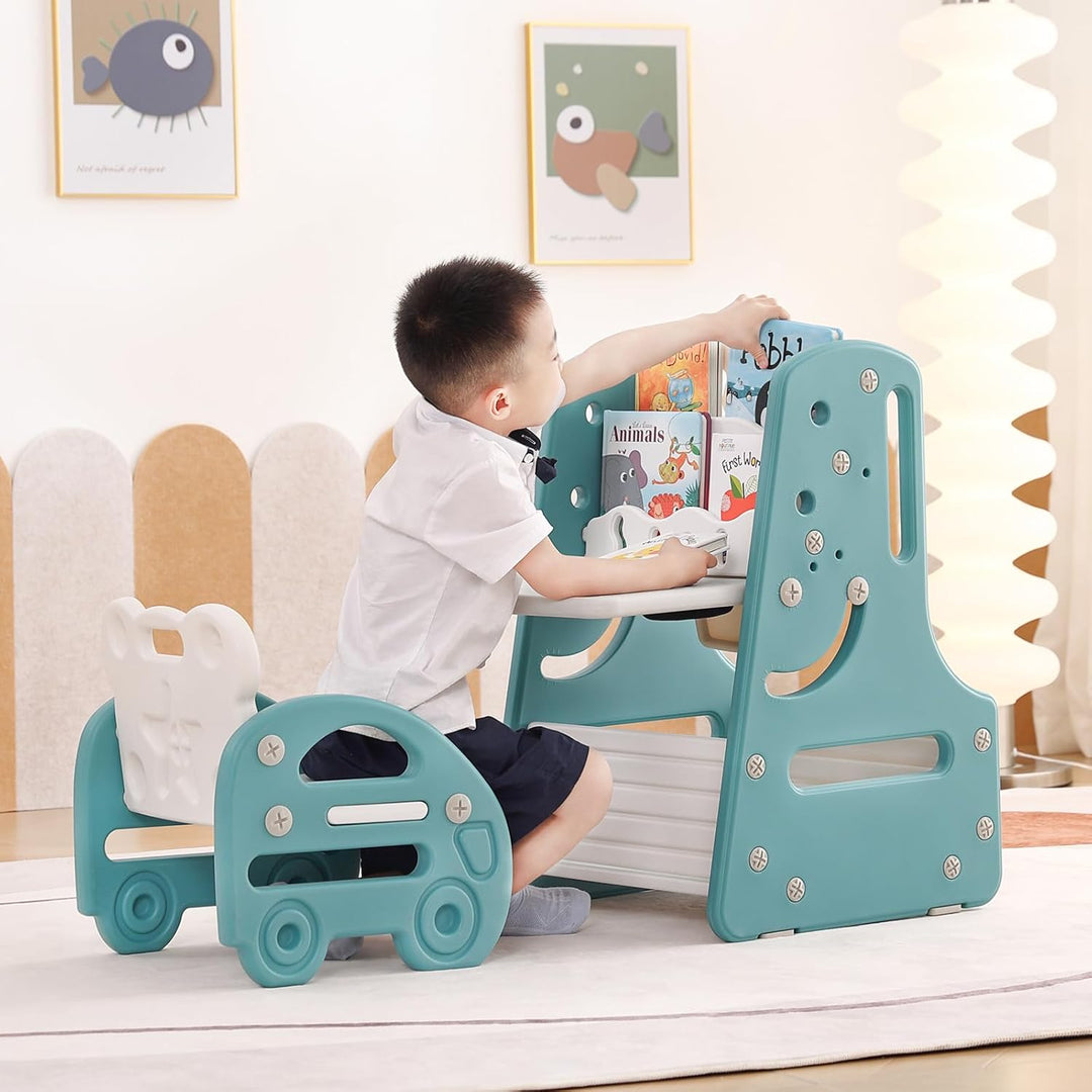 Write&Store™ Magnetisch Kinder Schrijfbord – 2-in-1 Boekenplank & Opbergrek (2 jaar+)