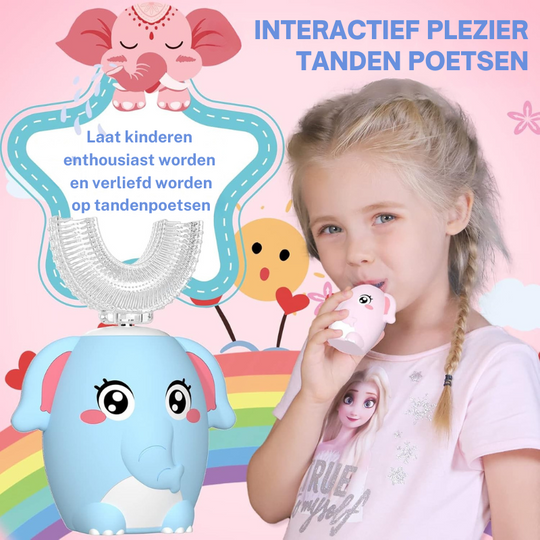 MiloBrush™ Elephant Edition – Elektrische U-vormige Kindertandenborstel set (2-12 jaar)