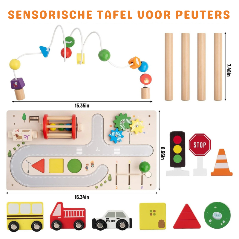 PlayTableix™ – 7-in-1 Montessori Houten Activiteitentafel