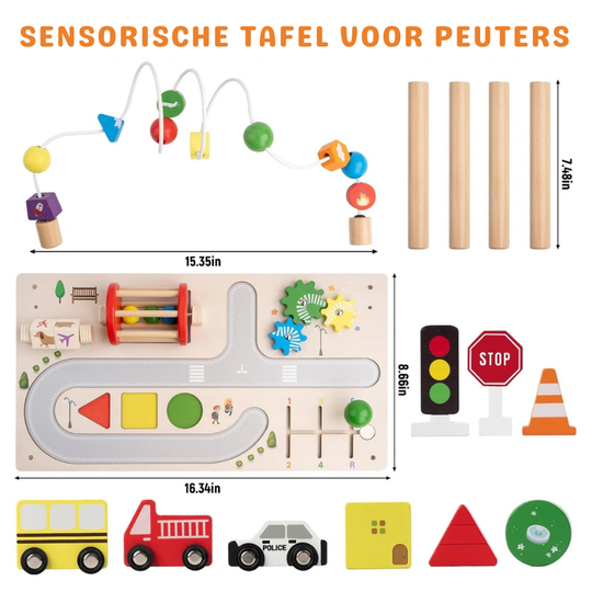 PlayTableix™ – 7-in-1 Montessori Houten Activiteitentafel
