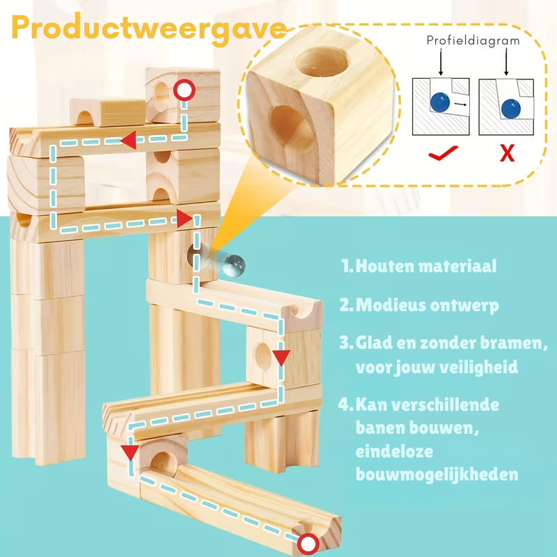 MarbleRun™ – 60/80-delig Houten Knikkerbaan Set