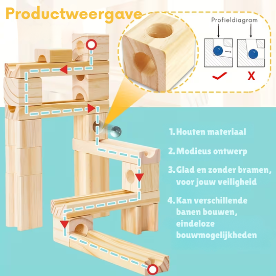 MarbleRun™ – 60/80-delig Houten Knikkerbaan Set