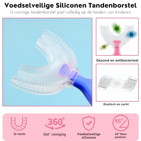 MiloBrush™ – 4-pack U-vormige BPA-vrije Kindertandenborstels 2-12 Jaar
