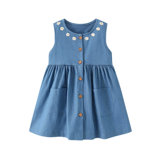 Selma – Denim Bloemenjurk