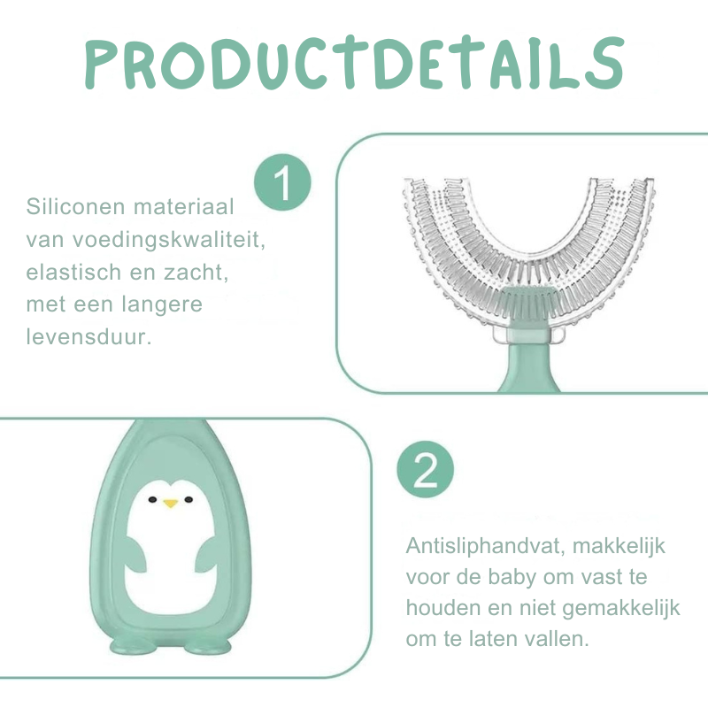 MiloBrush™ – U-vormige Kindertandenborstel 2-pack – 360° Siliconen 2–6 Jaar