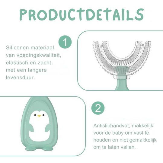 MiloBrush™ – U-vormige Kindertandenborstel 2-pack – 360° Siliconen 2–6 Jaar