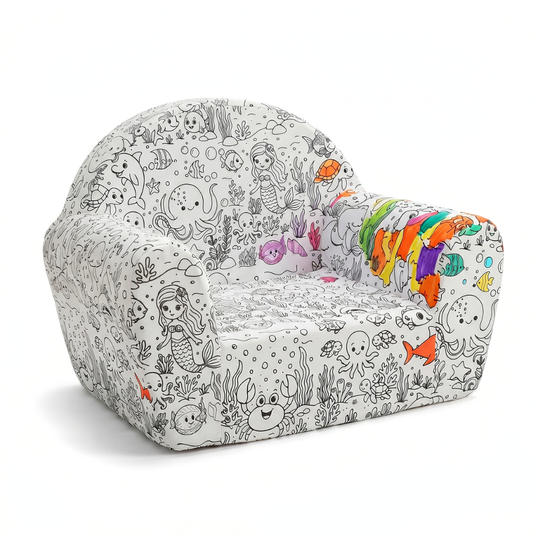 ColorCouch – Inkleurbare Kinderbank met Wasbare Hoes