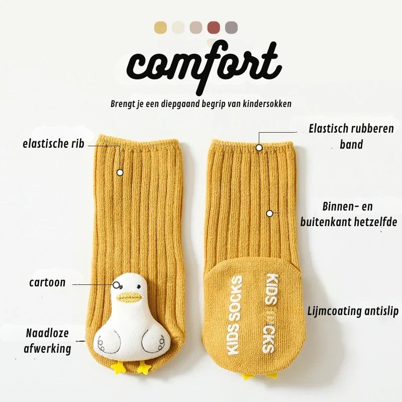 LittleCritters™ – Antislip Babysokken met Dierenfiguren – Comfort & Veiligheid