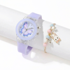 LumiFly – Meisjes Vlinder Quartz Horloge Set – LED Gloeiend Silicone Horloge met Armband