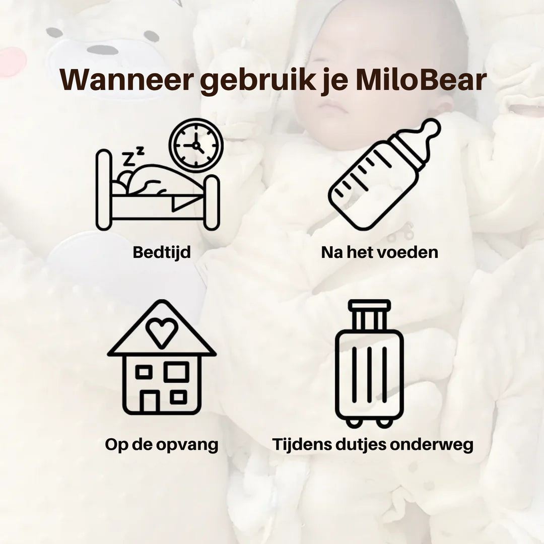 MiloBear™ -  het pluche slaapvriendje dat je baby in slaap wiegt - Slaap Knuffel