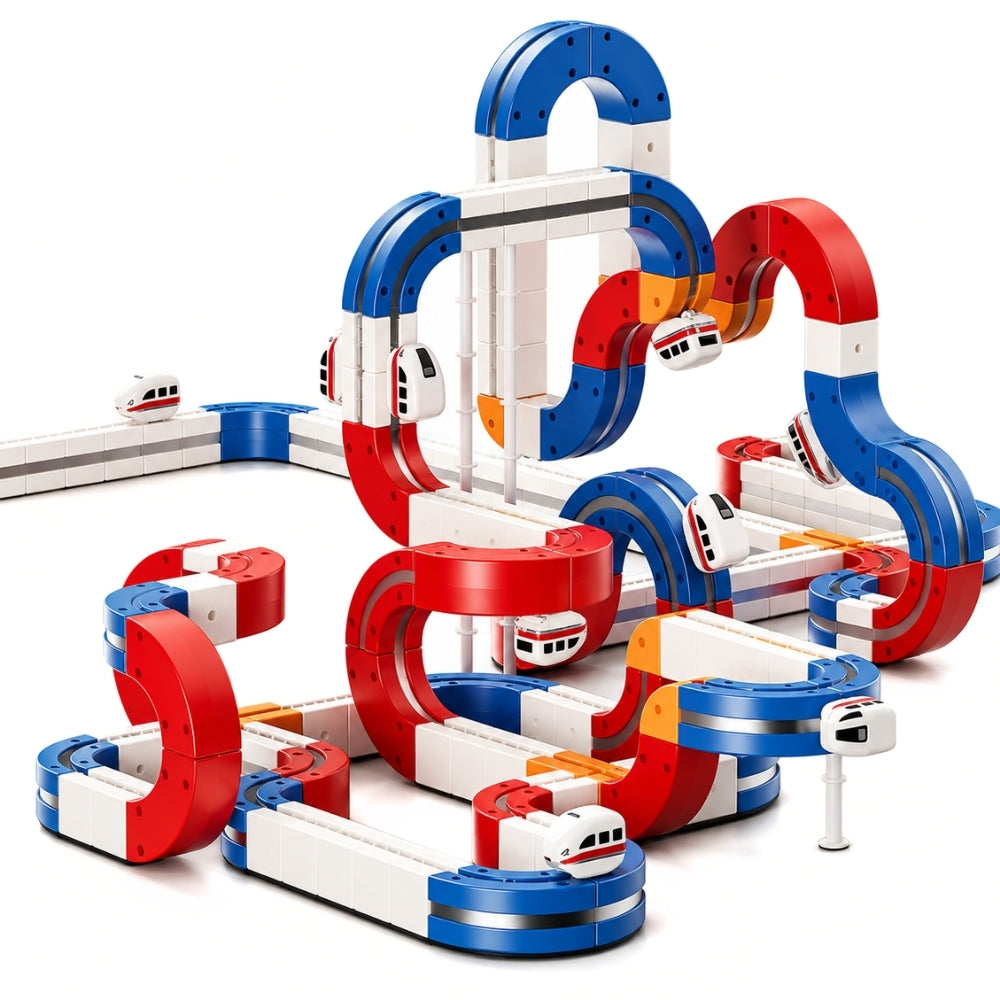 <font dir="auto" style="vertical-align: inherit;"><font dir="auto" style="vertical-align: inherit;">Jouet magnétique pour enfants, double voie électrique, assemblage de train cube magique, pour garçons, bricolage</font></font>