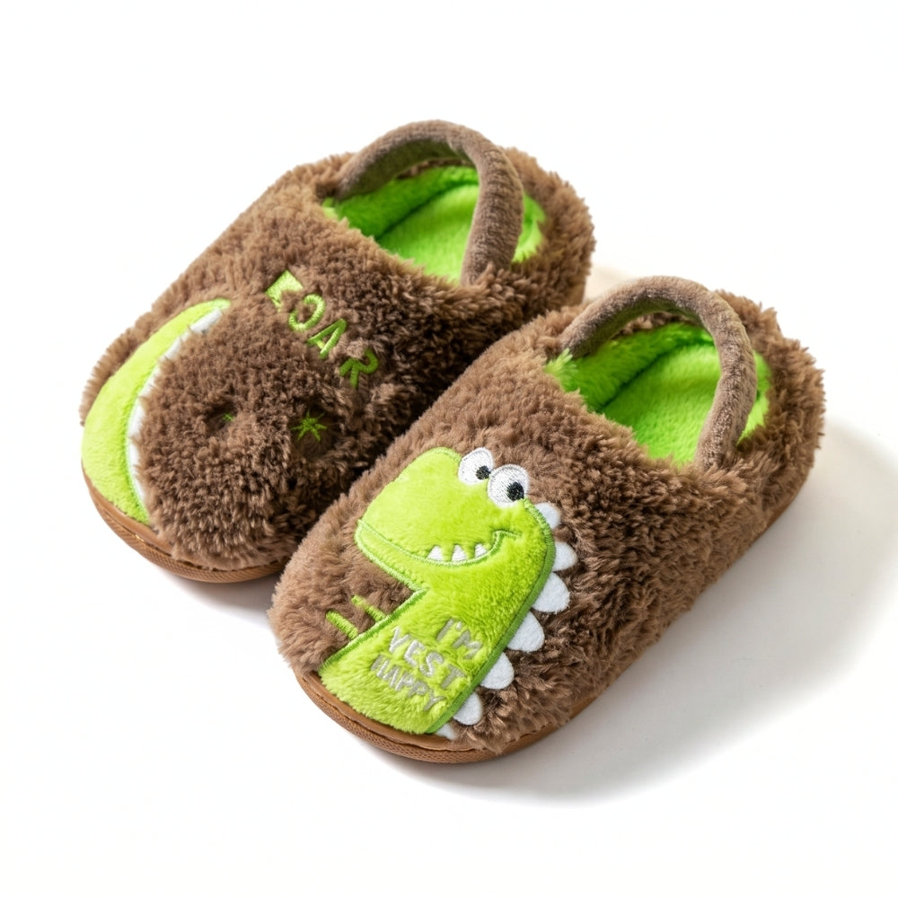 DinoHops – Pluche Kinderpantoffels met Vrolijke Dinofiguren