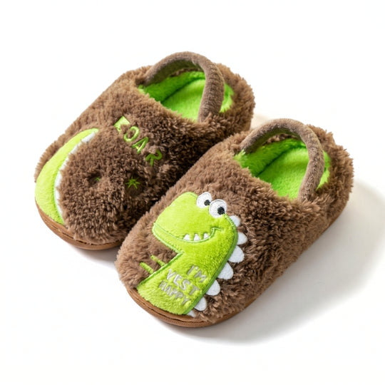 DinoHops – Pluche Kinderpantoffels met Vrolijke Dinofiguren