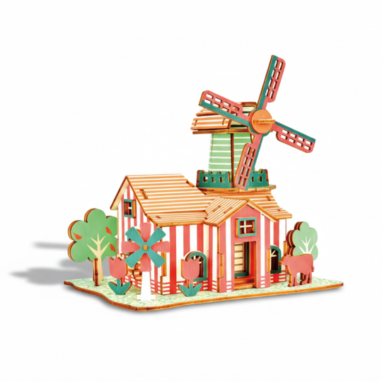 FarmWindmill – 3D Houten Bouwpuzzel Windmolen
