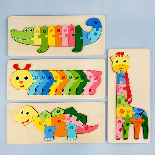 AnimalPuzzle™ – Montessori Houten Leer- & Dierpuzzel voor Kinderen