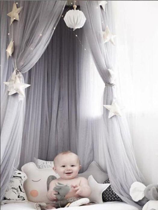 StarryHaven™ – Ronde Babybed Hemel voor Magische Kinderkamer