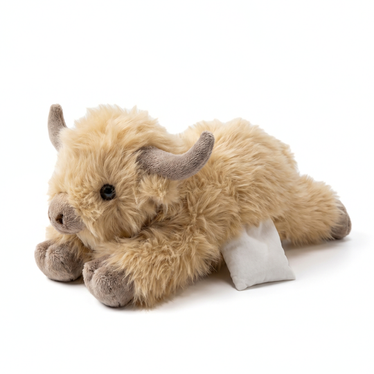 CalmCuddle – Highland Koe Verzwaringsknuffel met Warmtepad
