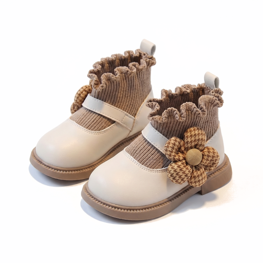 PetalSteps – Elegante Laarzen met Bloemdetail – Baby Meisjes Schoenen
