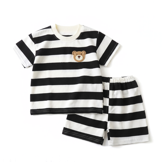StripeBuddy – T-shirt en Shorts Set voor Jongens