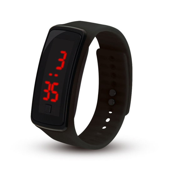 SlimPulse – Ultra Dun LED Sporthorloge met Siliconen Band