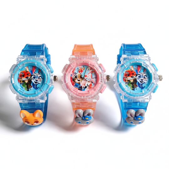 ZooFlash – LED Horloge met Vos & Konijn