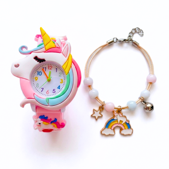 LunaTwinkle – Eenhoorn Horloge & Armband Set – Magisch Meidenaccessoire