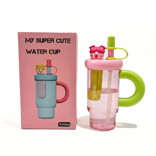 CuteSip – Grote Drinkbeker met Rietje & Infuser (900 ml)
