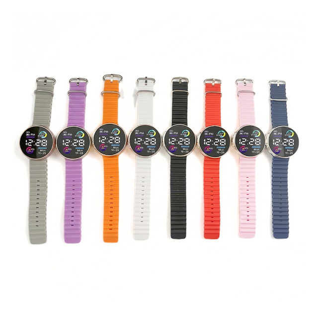 GlowFit – Kids' Round LED Sports Watch with Silicone Band