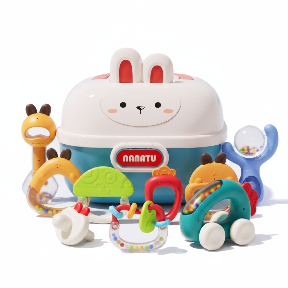 BunnySense – Baby Rammelaar en Bijtspeelgoed Set