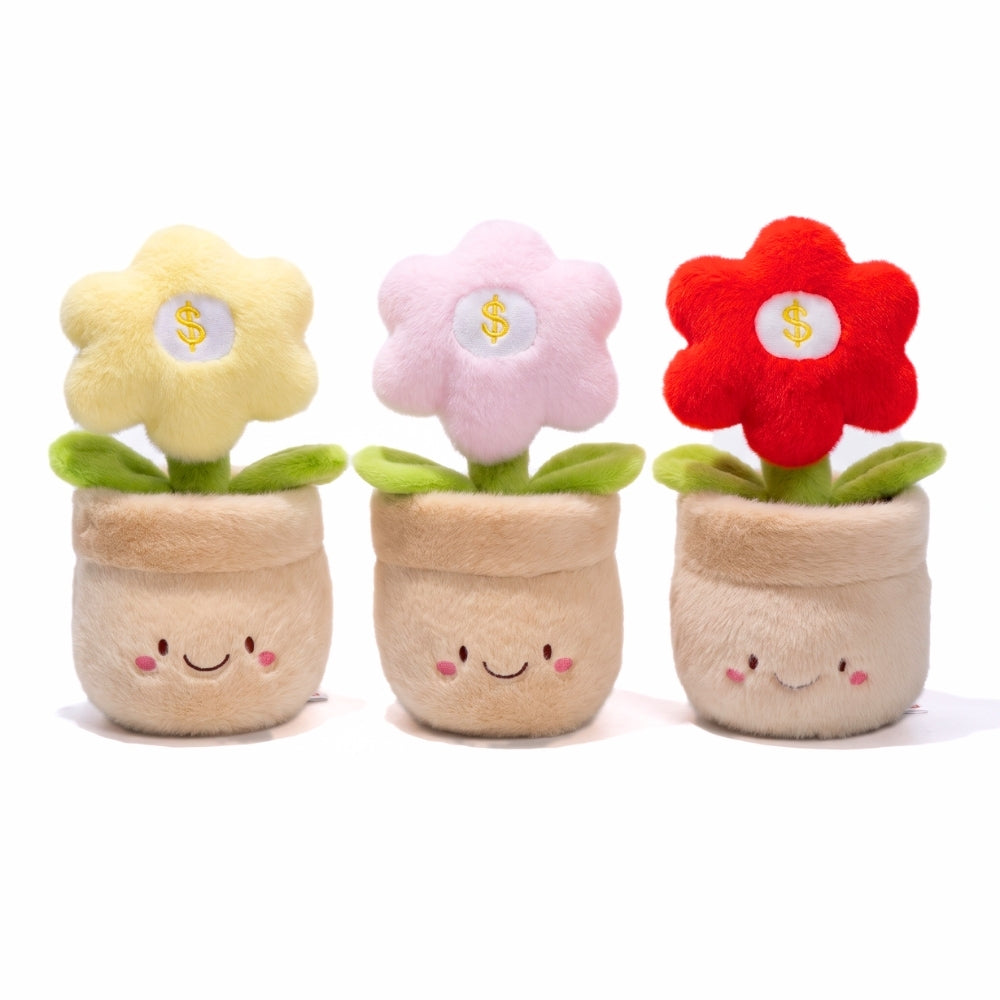 MoneyBloom – Pluche Bloem in Glimlachende Bloempot